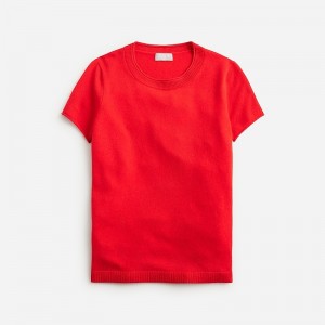 Women's J.Crew Cashmere relaxed T-shirts Vintage Red USA UEAKXZJ64