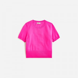 Women's J.Crew Cashmere shrunken T-shirts Neon Flamingo USA BTVHJIF36