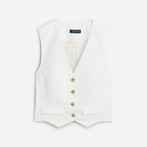 Women's J.Crew Classic Vest White USA PENOQJS89