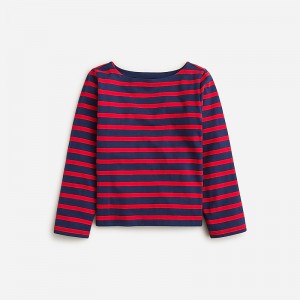 Women's J.Crew Classic mariner cloth boatneck T-shirts Carter Stripe Evening R USA EFHRCVU02