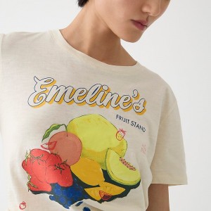 Women's J.Crew Classic-fit "fruit stand" graphic T-shirts Fruit Stand Honeycomb USA XPMVJCA82