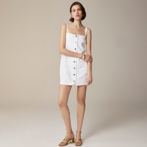 Women's J.Crew Claudia Dress White USA WNQPUJO09