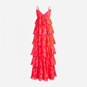 Women's J.Crew Collection ruffle-tier Dress Pink USA PARGZWD75