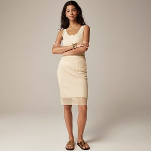 Women's J.Crew Collection sheer layered sweater Skirts Sand USA LIVXQYP29