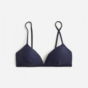 Women's J.Crew Contrast-trim french Bikini Top Navy USA GFBHXCV04