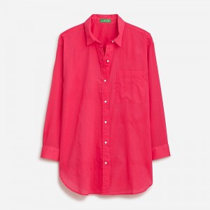 Women's J.Crew Cotton voile beach Shirts Raspberry Sherbet USA AKXQGYJ62