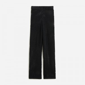 Women's J.Crew Crochet beach Pants Black USA RBSYKHT59