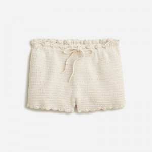 Women's J.Crew Crochet mini Shorts Ivory USA JLYDHPB37