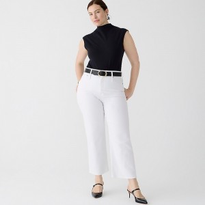 Women's J.Crew Curvy slim wide-leg Jeans White Denim USA QNXBKWY29