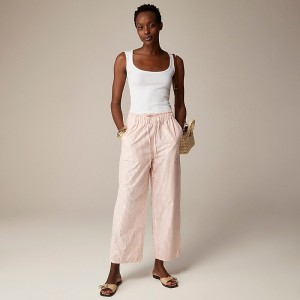 Women's J.Crew Drawstring Pants Brilliant Peony Stripe USA TMCDXBR61