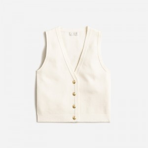 Women's J.Crew Emilie sweater Vest Ivory USA MTUCOPV95