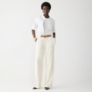 Women's J.Crew Essential Pants Soft Ivory USA WISLJYO89