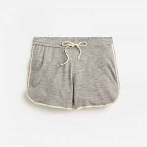 Women's J.Crew Featherweight cashmere drawstring Shorts Hthr Grey Muslin USA IJPSMTC84