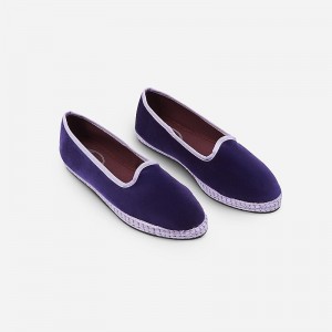 Women's J.Crew Flabelus Agatha Slippers Purple USA ZWXRFNG46