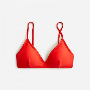 Women's J.Crew French Bikini Top Bright Cerise USA MDVYSFL62