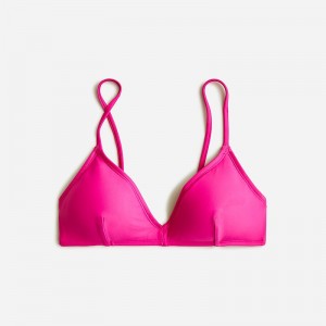 Women's J.Crew French Bikini Top Radiant Fuchsia USA XUZHGND78