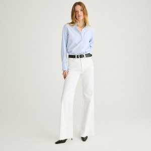 Women's J.Crew Full-length slim wide-leg Jeans White Denim USA PNWJTDC93