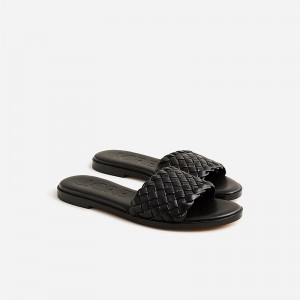 Women's J.Crew Georgina woven Sandals Black USA FVSMBAD28