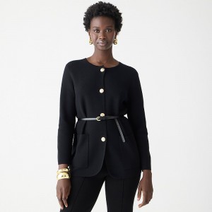 Women's J.Crew Giselle sweater Blazers Black USA RSAOKMF89