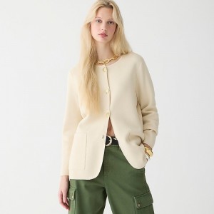 Women's J.Crew Giselle sweater Blazers Bleached Sand USA RTXFSVL58