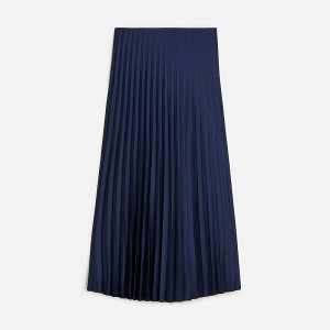 Women's J.Crew Gwyneth pleated slip Skirts Navy USA QJABETX68