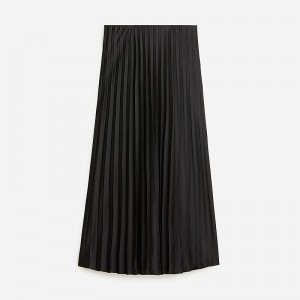 Women's J.Crew Gwyneth pleated slip Skirts Black USA ASHGUCO10