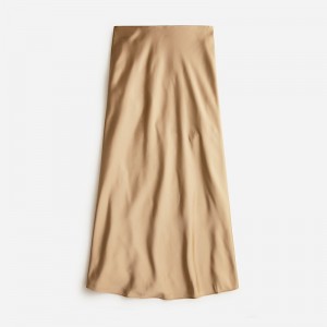 Women's J.Crew Gwyneth slip Skirts Camel USA JAGMNYZ15