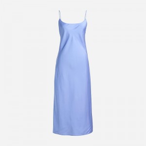 Women's J.Crew Gwyneth slip dress luster charmeuse Dress French Blue USA IAYRHBX51