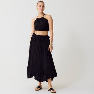 Women's J.Crew Halter top and skirt Set Black USA XCTYVUD36