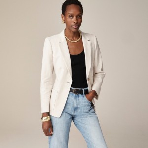 Women's J.Crew Helena Blazer Flax Ivory USA NFYMWEH50