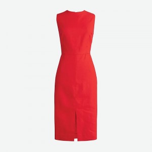 Women's J.Crew High-neck sheath Dress Red USA RCQUJWP51