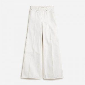 Women's J.Crew High-rise superwide-leg Jeans White Denim USA FDHUBWE85