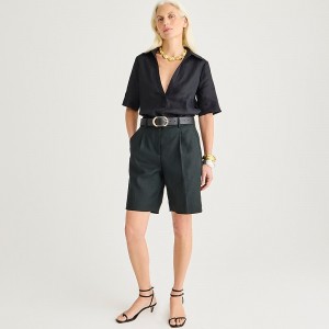 Women's J.Crew High-rise trouser Shorts Black USA USOQTEK26