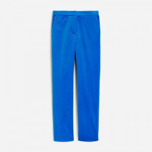 Women's J.Crew Kate straight-leg stretch velvet Pants Brilliant Cobalt USA PCOUEFA42