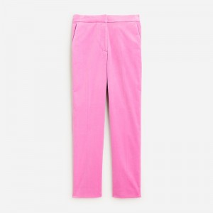 Women's J.Crew Kate straight-leg stretch velvet Pants Pressed Dahlia USA CXARBYU09