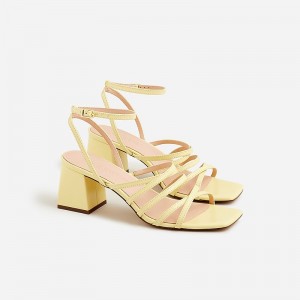 Women's J.Crew Layne strappy heels Sandals Fresh Lemon USA XFIULKQ08