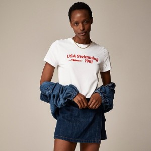 Women's J.Crew Limited-edition USA Swimming® X J.Crew vintage jersey classic-fit crewneck T-shirts Usa Swimming USA JSRCNAZ71