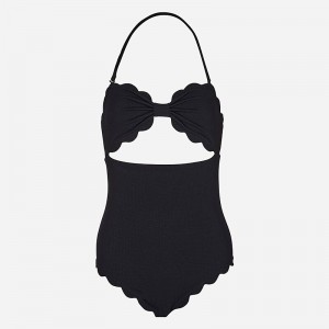 Women's J.Crew MARYSIA Antibes one-piece Swimsuit Black USA LJMBAIQ83