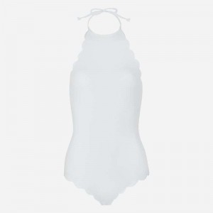 Women's J.Crew MARYSIA Mott one-piece Swimsuit White USA DNCLXYI82