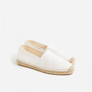 Women's J.Crew Made-in-Spain flats Espadrilles Ivory USA NXBLRPG40