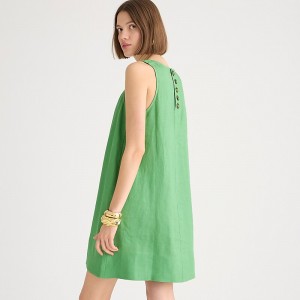 Women's J.Crew Maxine button-back Dress Green USA DEGKZBW23