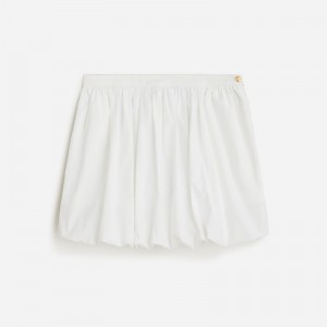 Women's J.Crew Mini bubble-hem cotton poplin Skirts White USA FTDLJAE03