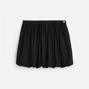 Women's J.Crew Mini bubble-hem cotton poplin Skirts Black USA DPAJLCZ72