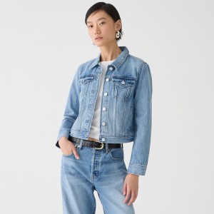 Women's J.Crew New classic denim Jackets Bianca Wash USA DNOZBHL97