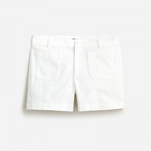 Women's J.Crew New patch-pocket chino Shorts White USA EGVWNKZ37