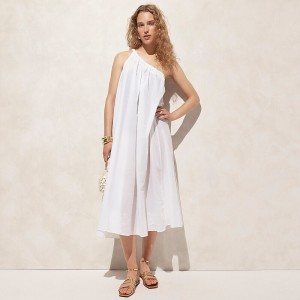 Women's J.Crew One-shoulder beach Dress White USA WGUDMSE09