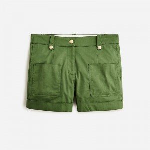 Women's J.Crew Patch-pocket suit Shorts Utility Green USA PFARDUB61