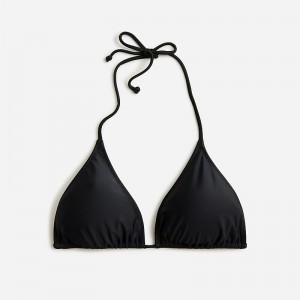 Women's J.Crew Perfect string Bikini Top Black USA MQFXLOY02