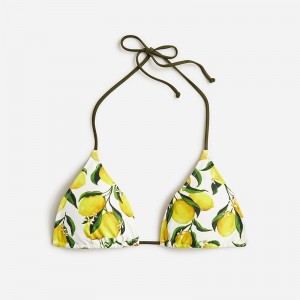 Women's J.Crew Perfect string Bikini Top Yellow Multi USA BAOKFRM87