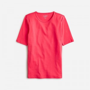 Women's J.Crew Perfect-fit elbow-sleeve T-shirts Ripe Raspberry USA EBIKYUP14